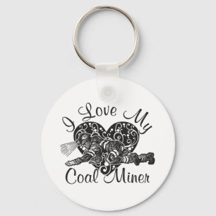 Porte-clés j'aime mon mineur de charbon