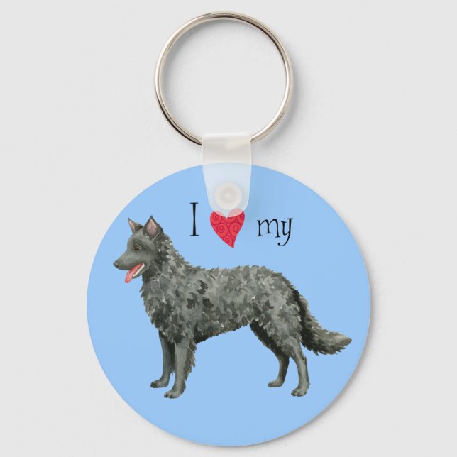 Porte-clés J'aime mon Mudi (Recto)