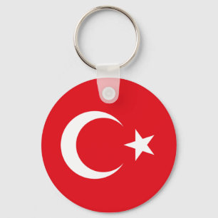 Porte-clés J'aime mon pays Turquie Drapeau le MUSÉE Zazzle