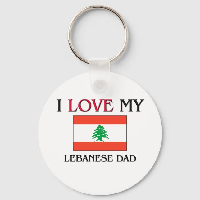 Porte-clés J'aime mon père libanais (Recto)
