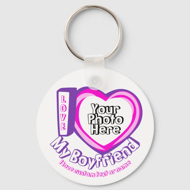 Porte-clés J'aime mon petit ami Anniversaire (Recto)