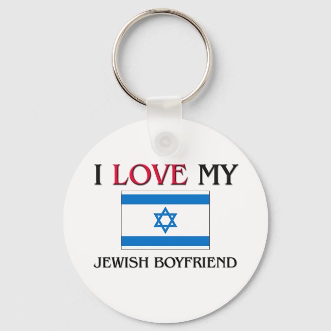 Porte-clés J'aime mon petit ami juif (Recto)