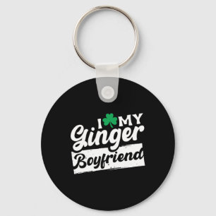 Porte-clés J'aime mon petit ami roux Shamrock Saint-Patrick
