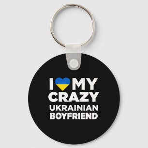 Porte-clés J'aime mon petit ami ukrainien fou Mignon Ukraine