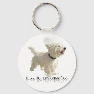 Porte-clés J'aime mon petit chien blanc - Westie