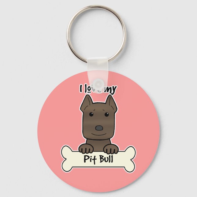 Porte-clés J'Aime Mon Pitbull (Recto)