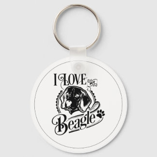 Porte-clés J'aime mon Porte - clé Beagle
