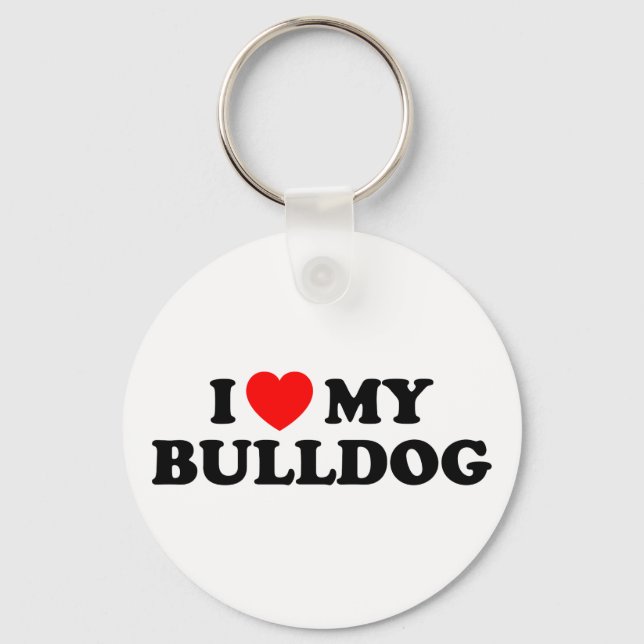 Porte-clés J'aime mon Porte - clé Bulldog (Recto)