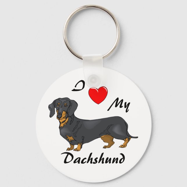 Porte-clés J'Aime Mon Porte - clé Dachshund (Recto)
