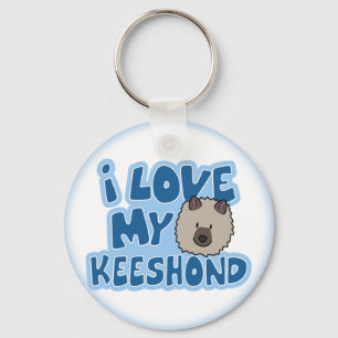Porte-clés J'aime mon porte - clé de Keeshond