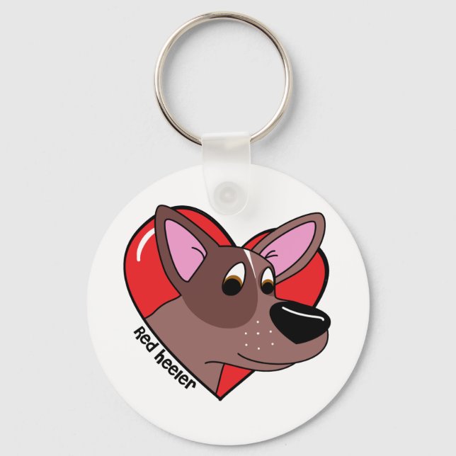 Porte-clés J'aime mon Porte - clé Red Heeler (Recto)