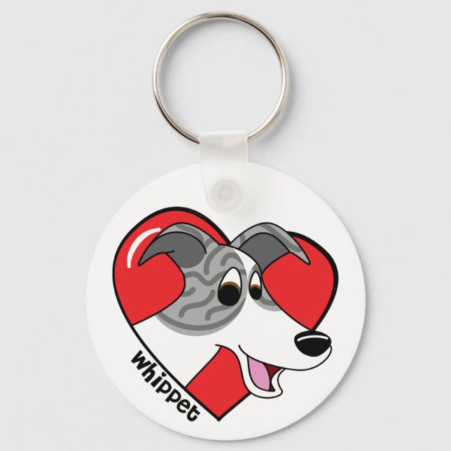 Porte-clés J'aime mon Porte - clé Whippet (Recto)