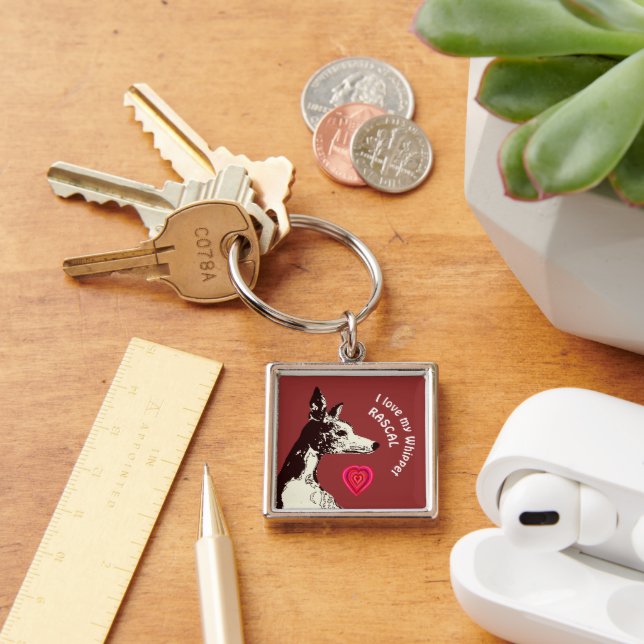 Porte-clés J'aime mon Porte - clé Whippet (Bureau)