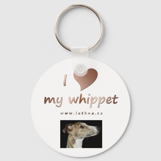 Porte-clés J'aime mon porte - clé whippet (Recto)