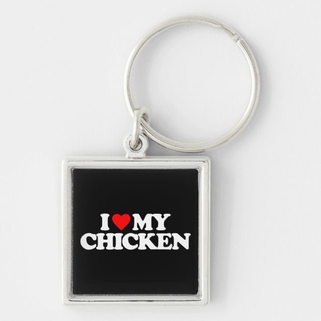 PORTE-CLÉS J'AIME MON POULET (Devant)