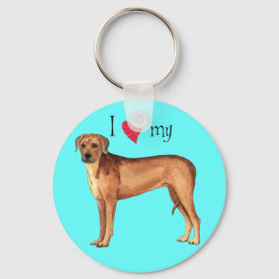 Porte-clés J'aime mon Rhodesian Ridgeback