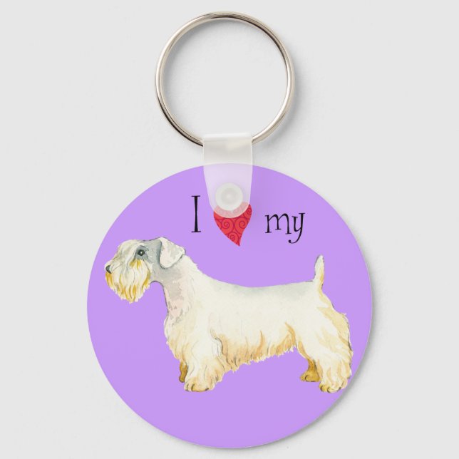 Porte-clés J'aime mon Sealyham Terrier (Recto)