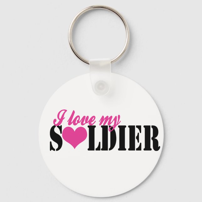 Porte-clés J'aime mon soldat (Recto)