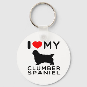 Porte-clés J'aime mon Spaniel. de Clumber