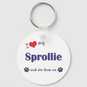 Porte-clés J'aime mon Sprollie (le chien femelle)