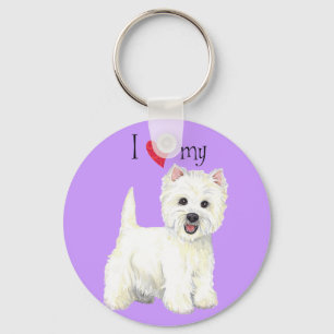 Porte-clés J'aime mon Westie
