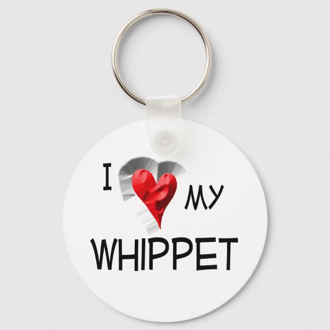 Porte-clés J'Aime Mon Whippet (Recto)