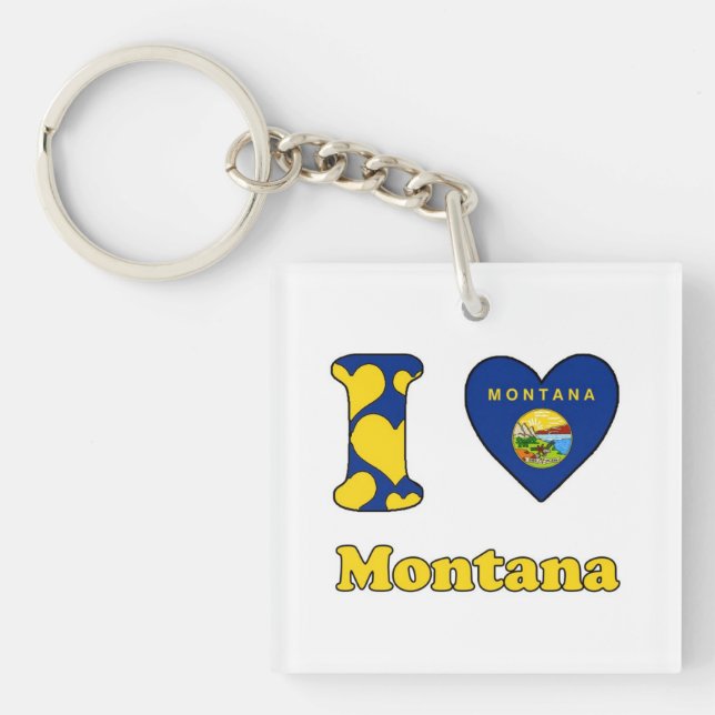 Porte-clés J'aime Montana (Devant)