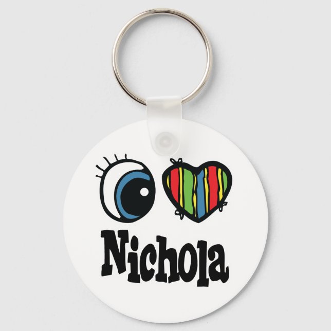 Porte-clés J'aime Nichola (Recto)