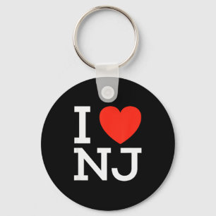 Porte-clés J'aime Nj - T-Shirt Cœur Pour Amoureux du New Jers