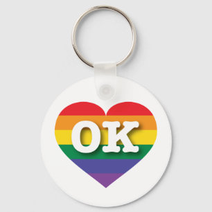 Porte-clés J'aime Oklahoma Gay pride Rainbow Heart