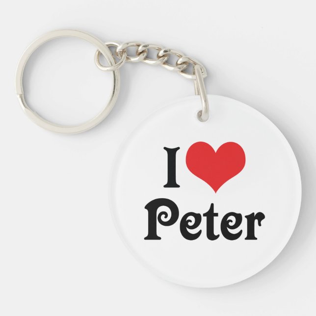 Porte-clés J'aime Peter (Devant)