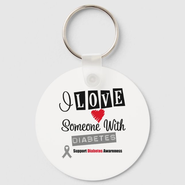Porte-clés J'Aime Quelqu'Un Avec Le Diabète (Recto)