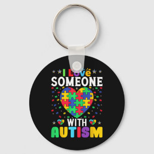 Porte-clés J'Aime Quelqu'Un Avec Sensibilisation sur l'autism