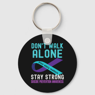 Porte-clés J'Aime Quelqu'Un Turquoise-Violet Prévention Du Su