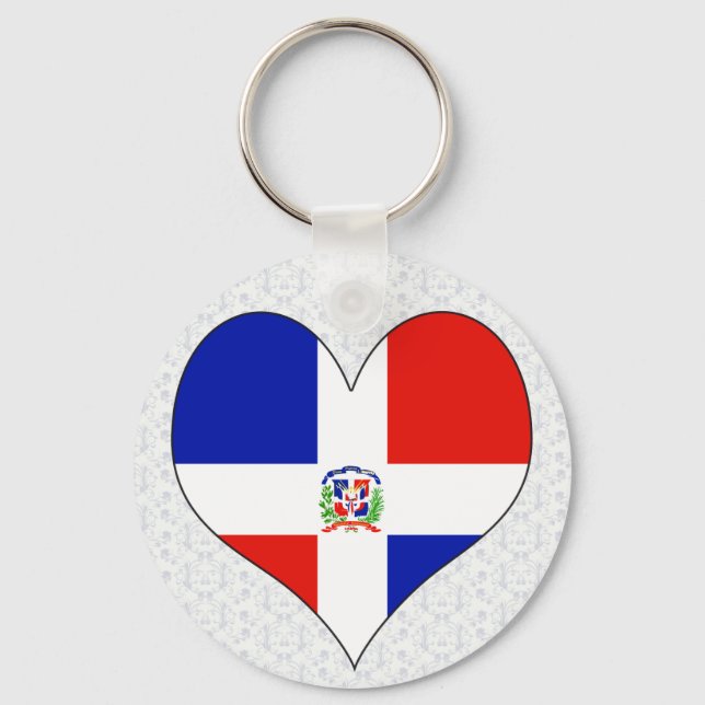 Porte-clés J'aime République Dominicaine (Recto)