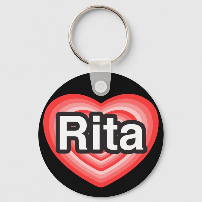 Porte-clés J'aime Rita. Je t'aime Rita. Cœur (Recto)