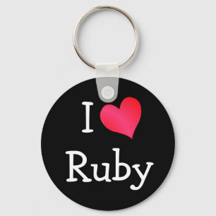 Porte-clés J'aime Ruby