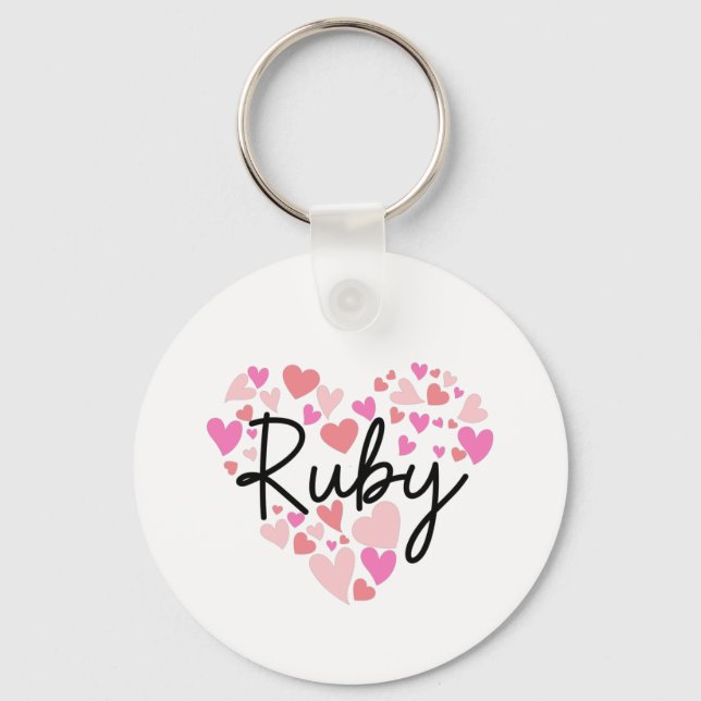 Porte-clés J'aime Ruby (Recto)