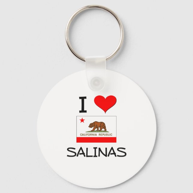 Porte-clés J'aime SALINAS Californie (Recto)