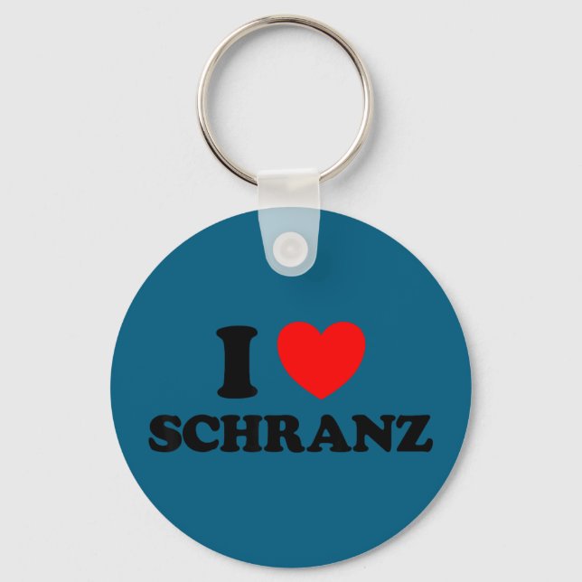 Porte-clés J'aime schranz drôle tekno techno allemand rapide  (Recto)