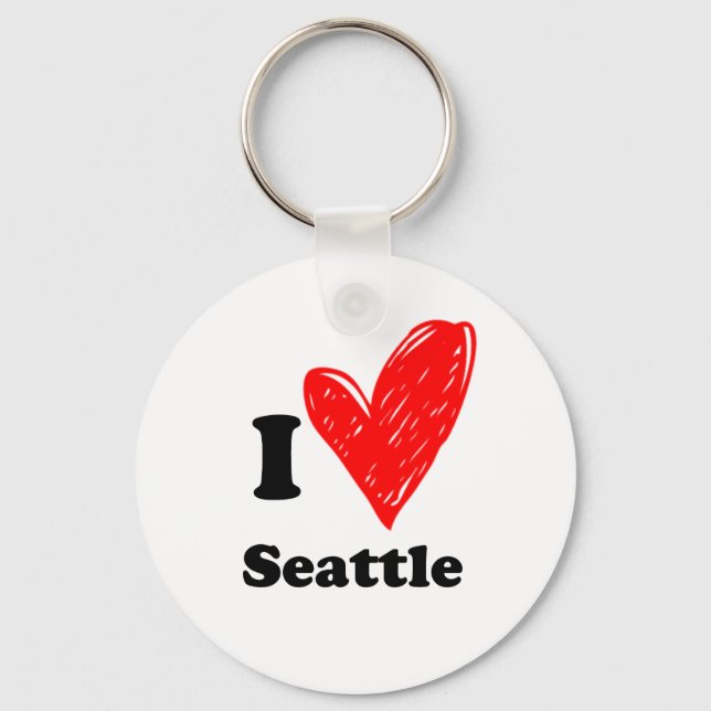 Porte-clés J'aime Seattle (Recto)