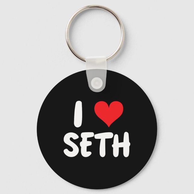 Porte-clés J'aime Seth - Cœur - Nom  (Recto)