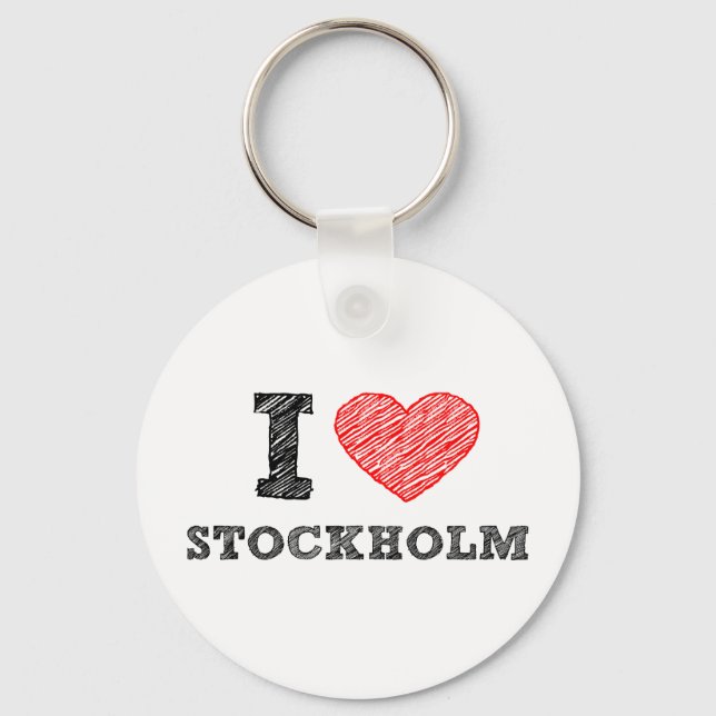 Porte-clés J'aime Stockholm (Recto)