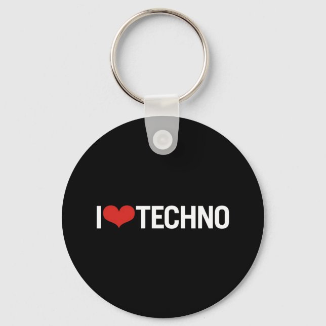 Porte-clés J'aime Techno (Recto)