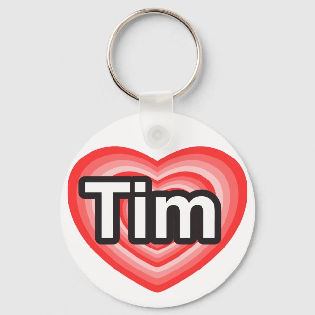 Porte-clés J'aime Tim. Je t'aime Tim. Cœur (Recto)