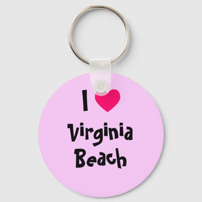 Porte-clés J'aime Virginia Beach (Recto)