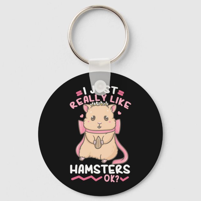 Porte-clés J'Aime Vraiment Les Hamsters (Recto)