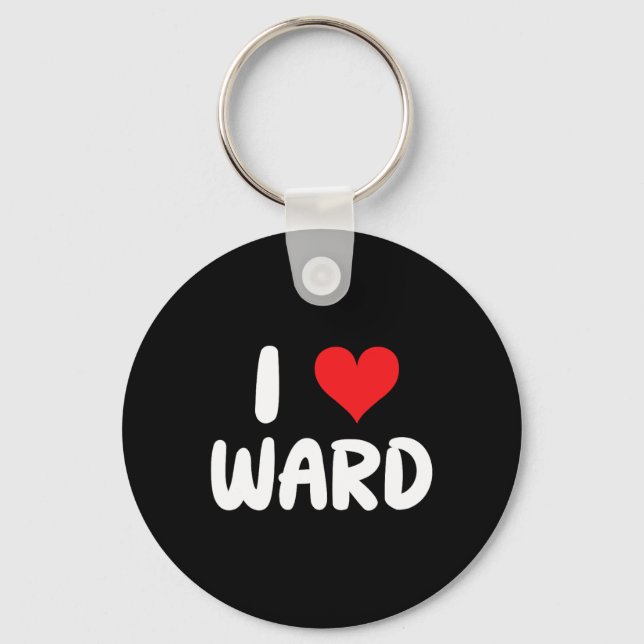 Porte-clés J'aime Ward - Cœur - Nom  (Recto)