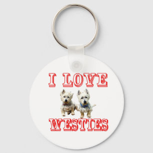 Porte-clés J'aime Westies Keychain.
