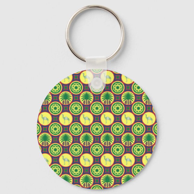 Porte-clés Jamahiri ® Libye | Motif africain (Recto)